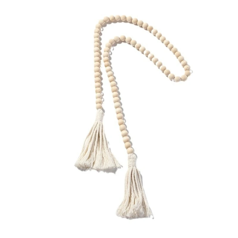 

Unique Crafts Natural Wood Bead String Handmade Wood Bead Hangings Decor Versatile DIY Craft Supply for Creative Crafts