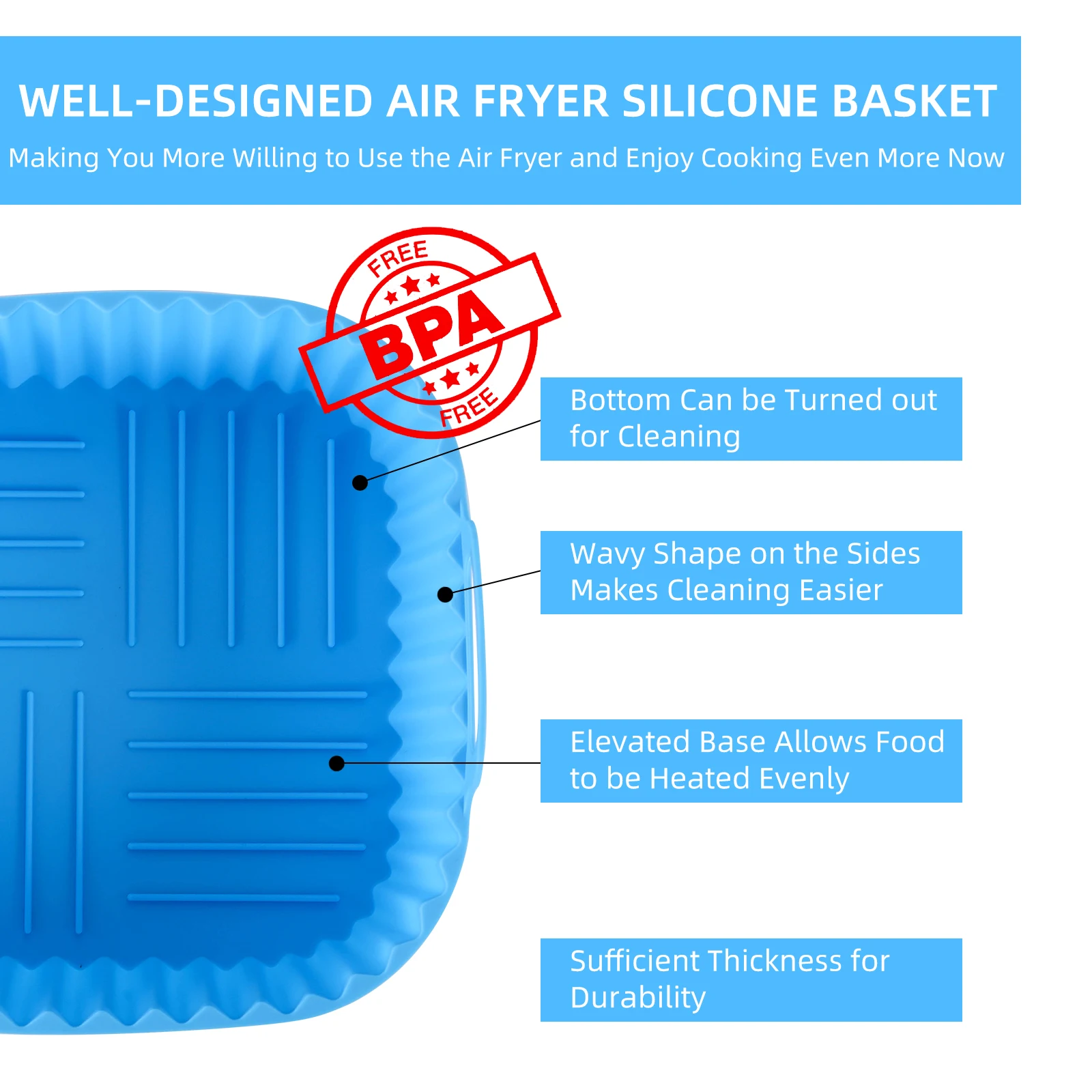 Air Fryer Paper Liners silicone Parchment Paper Liner for Microwave Non-Stick Square Free of Bleach air fryer liners