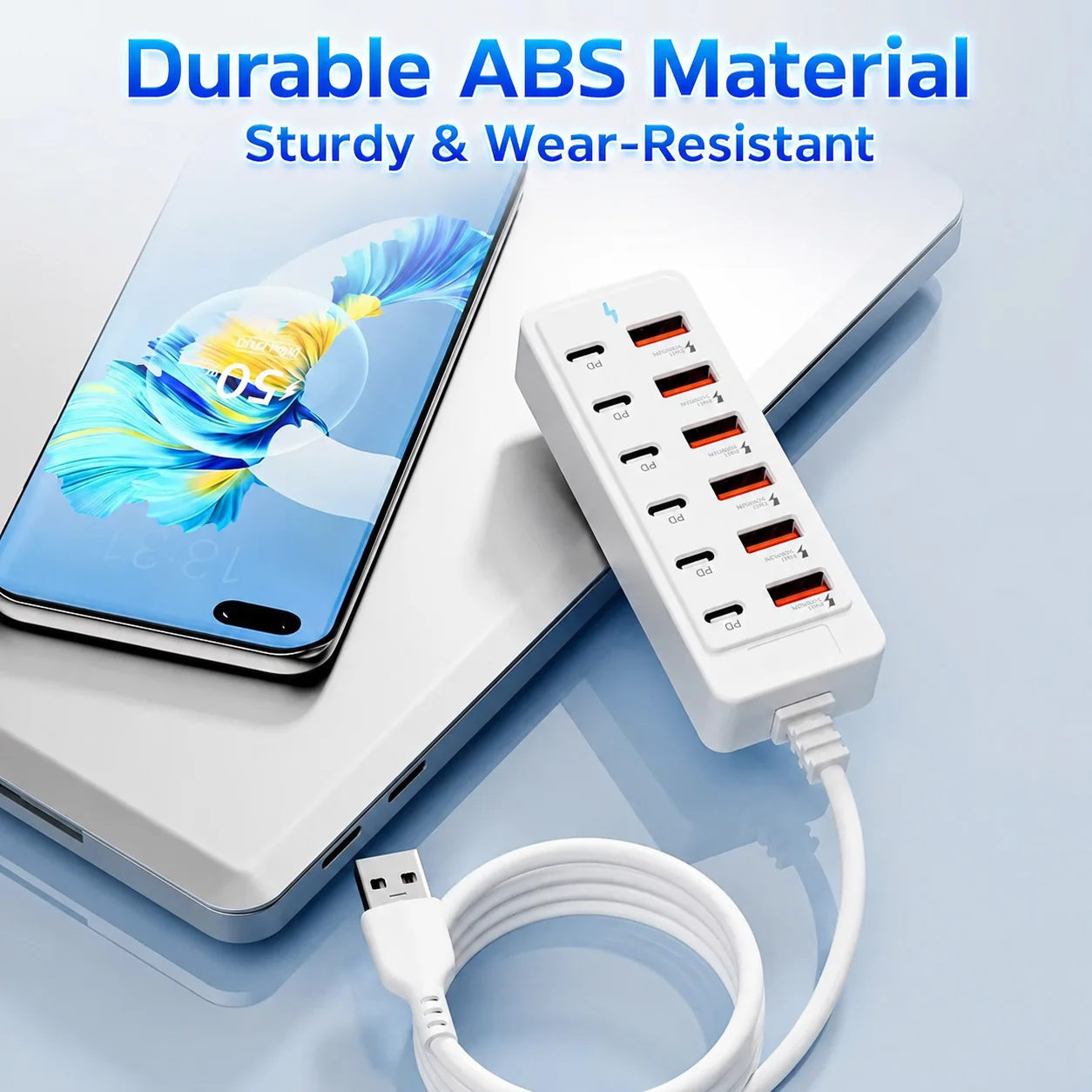 รูปสินค้า แท่นชาร์จ USB 12 พอร์ต ชาร์จเร็ว สำหรับมือถือและโน๊ตบุ๊ก