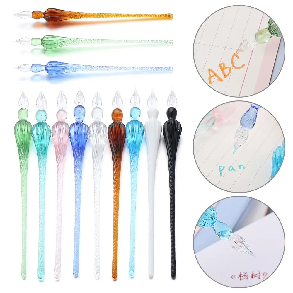 

1PC Handmade Dipping Writing Calligraphy Filling Ink Painting Supplies Fountain Pen Glass Dip Pen