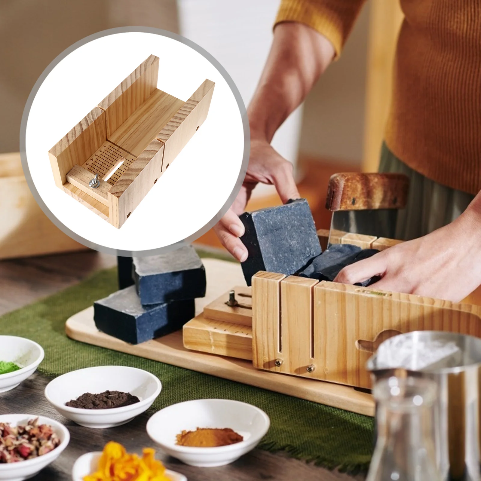 

Wood Soap Loaf Mold Premium Adjustable Mold Box Soap Making Tool Without (Wood Color)