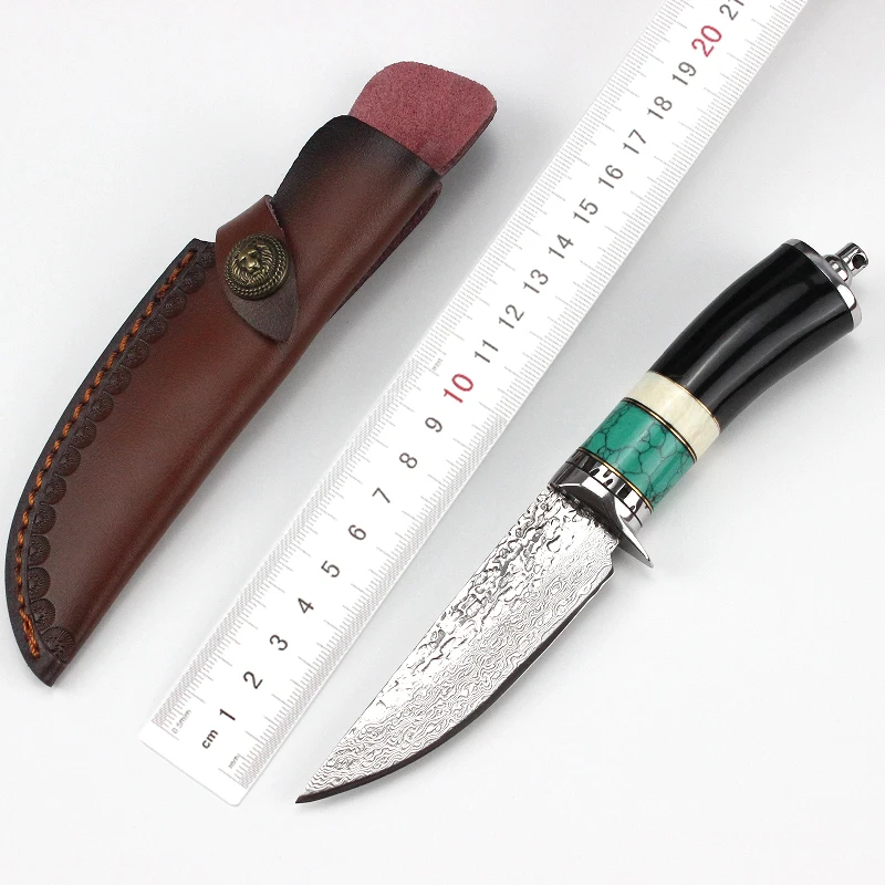 

Fixed Blade Knife VG10 Damascus High Hardness Blade Fishng Hiking Outdoor Hand Tool Hunting Knives