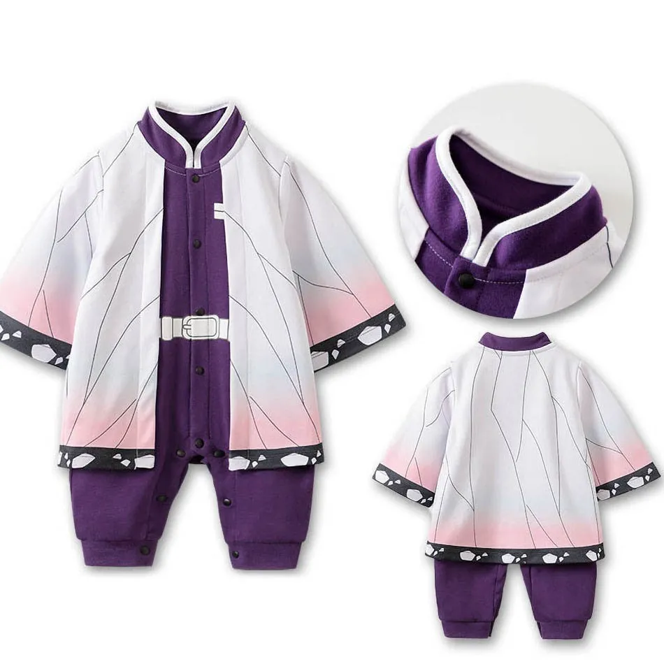 Demon Slayer Costume Baby Clothes Kids Cartoon Anime Romper Boy Girl Chrismats Halloween Baby Cosplay Colthes Children Overalls 2