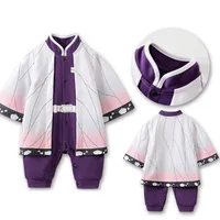Demon Slayer Costume Baby Clothes Kids Cartoon Anime Romper Boy Girl Chrismats Halloween Baby Cosplay Colthes Children Overalls 2