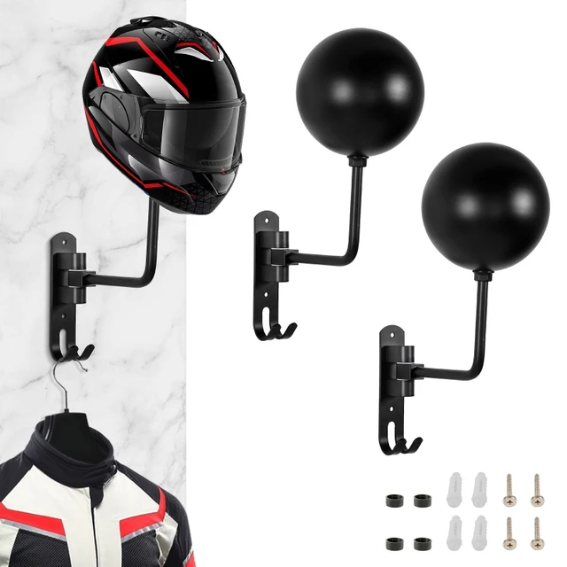 Comprar Soporte de pared para casco, soporte para casco de motocicleta para  bicicleta, rotación de 180 grados con 2 ganchos, colgador de accesorios  para casco para abrigos y gorras de béisbol