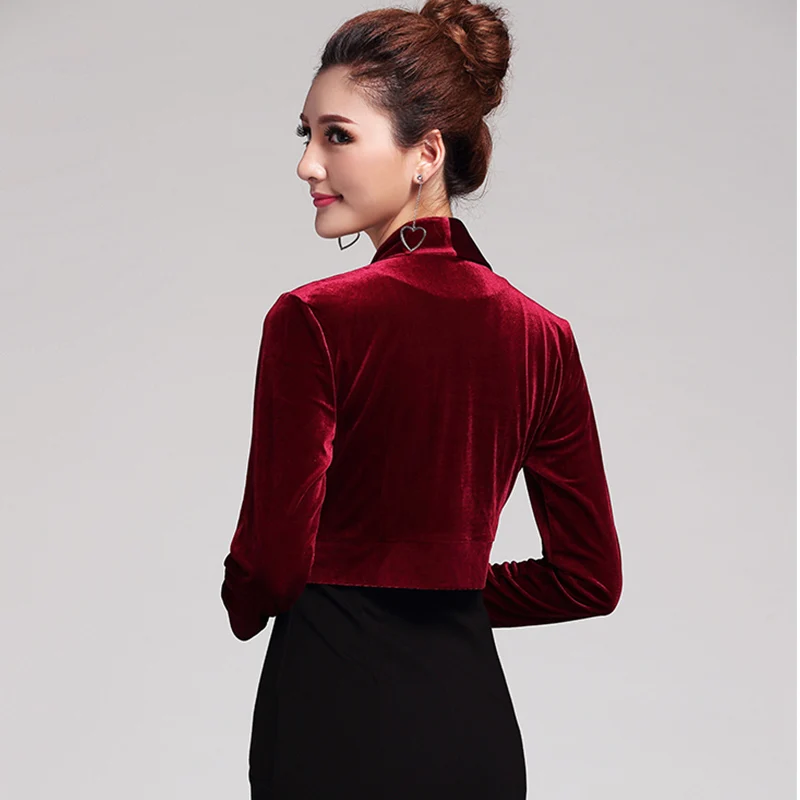 White Black Purple Long Sleeve Wedding Jacket Velvet Bridal Bolero Shrugs For Women Bride Party Dress Cape Top Coat Bridal Wraps wedding shawl