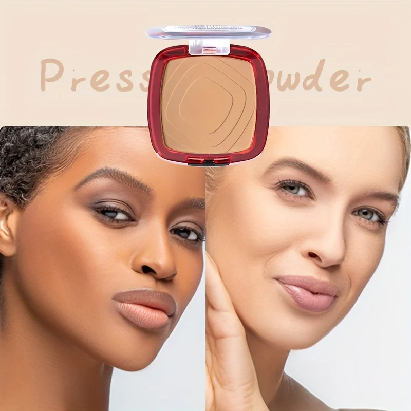 Full Coverage Pressed Powder Foundation With Puff Applicator 24H Wear Matte Control Oil Foundation Long Lasting Face Makeup pressed powder foundation compact powder face powder