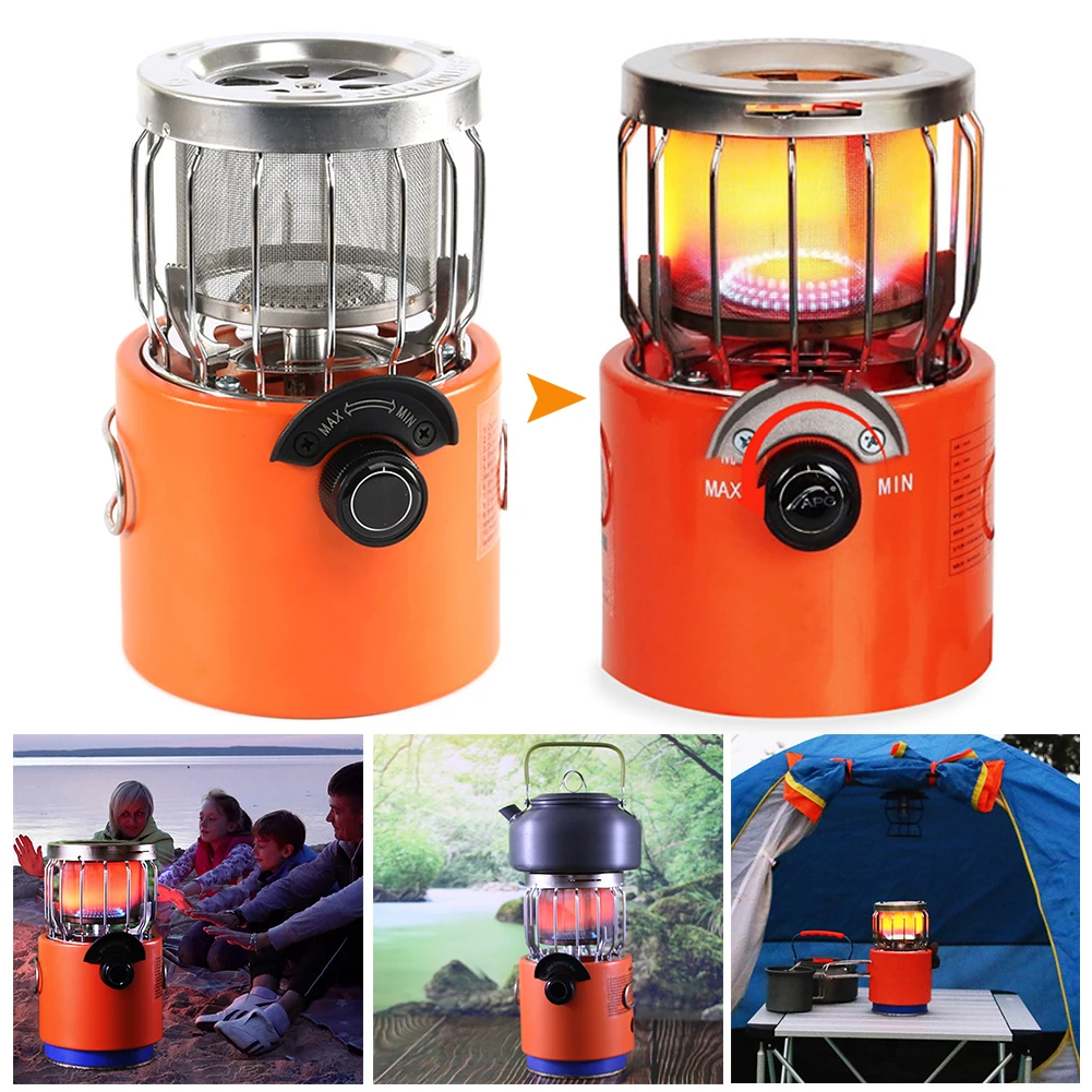 

2 in 1 Tent Heaters Portable 2000W Heating Stove Multi-Function Outdoor Gas Heater Camp Tent Heater for Fishing Hiking