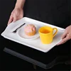 Flat Melamine Kitchen Storage Trays Pastry Bread Restaurant Plates Large White Menu Dishes Plastic for Dinner Persentation 3