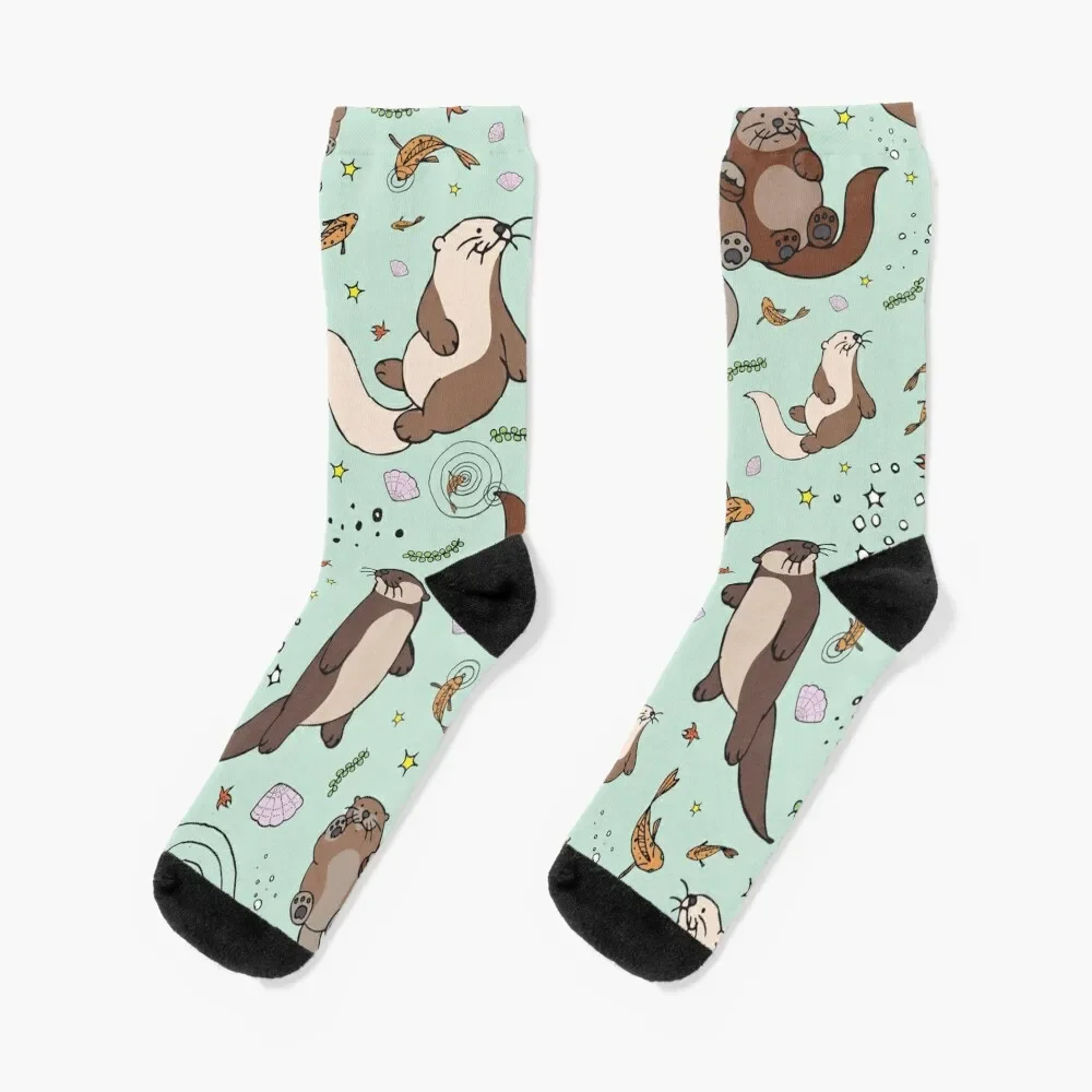 

Sea Otters Socks funny sock New year's christmas gifts loose Socks For Girls Men's