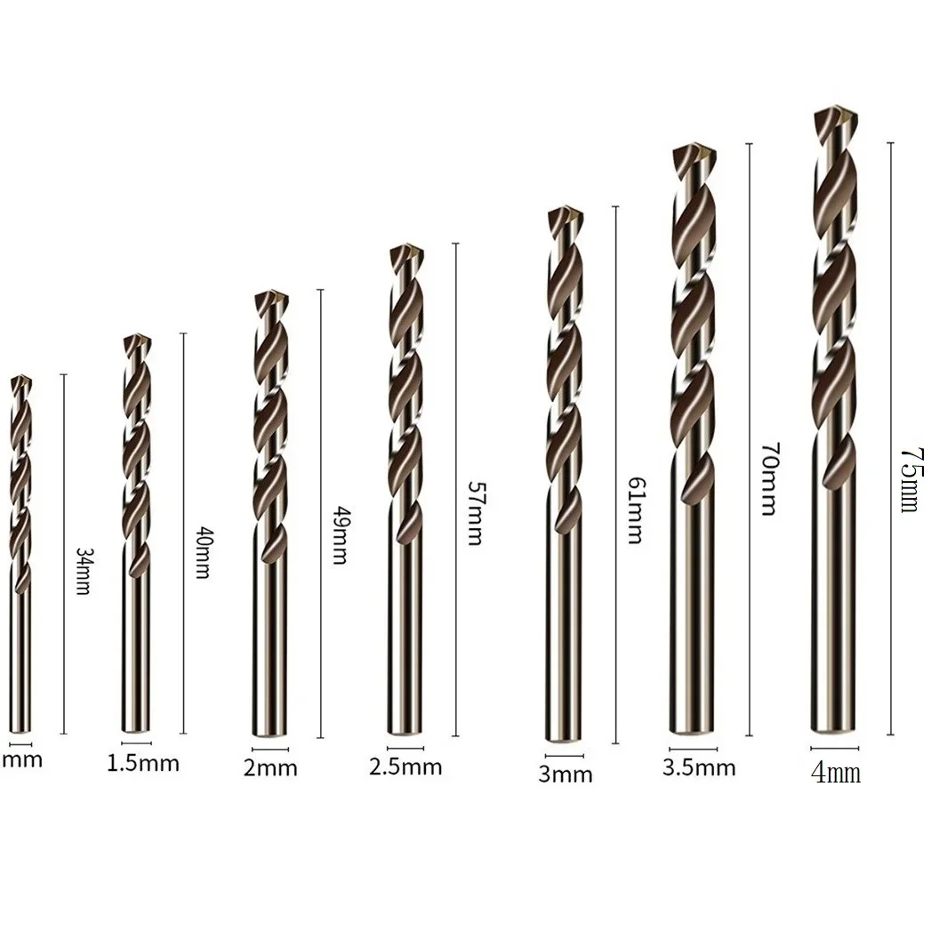5Pcs HSS M35 Cobalt Drill Bit 1mm 1.5mm 2mm 2.5mm 3mm For Stainless ...