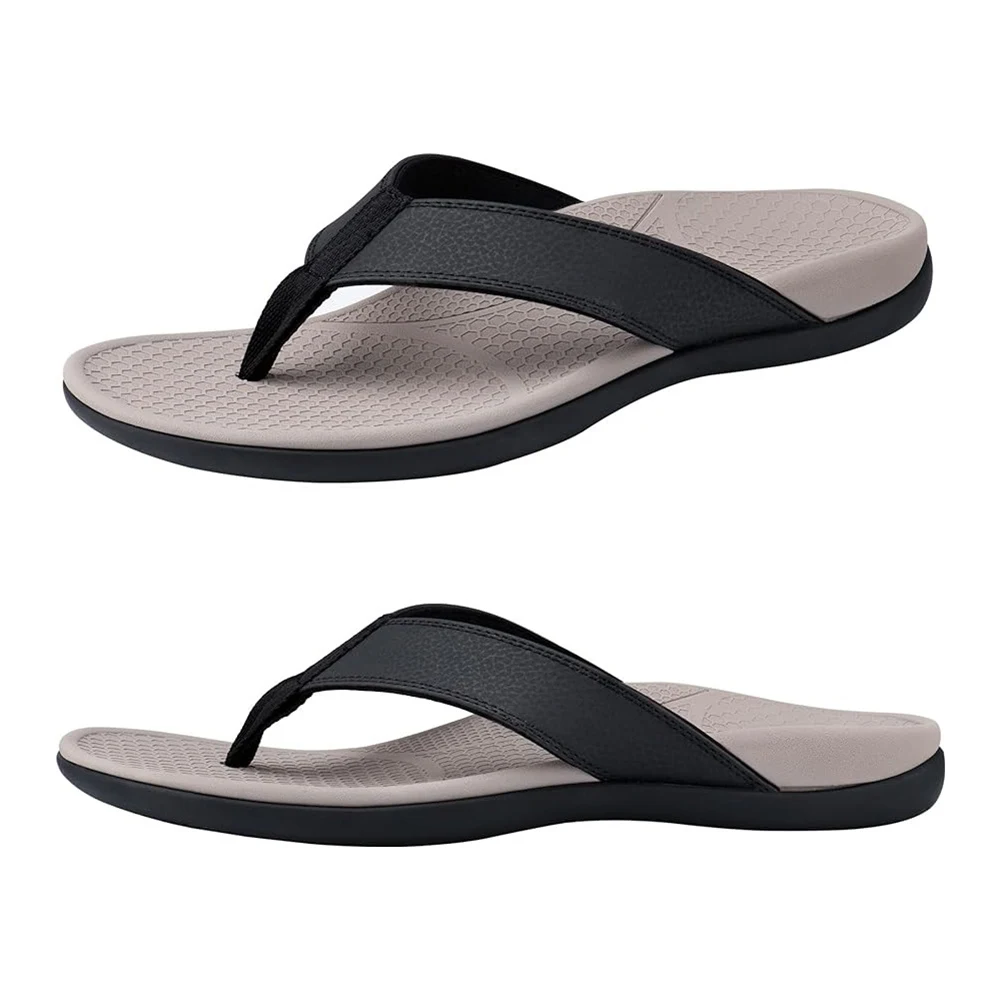 Men Arch Flip Flops with Arch Support Orthopaedic Sandals Comfortable Supportive Beach Slippers for Feet Stress Relief
