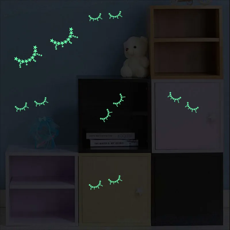 Vibrant Glowing Star Stickers for Kids' Rooms - Ceiling & Wall Decor