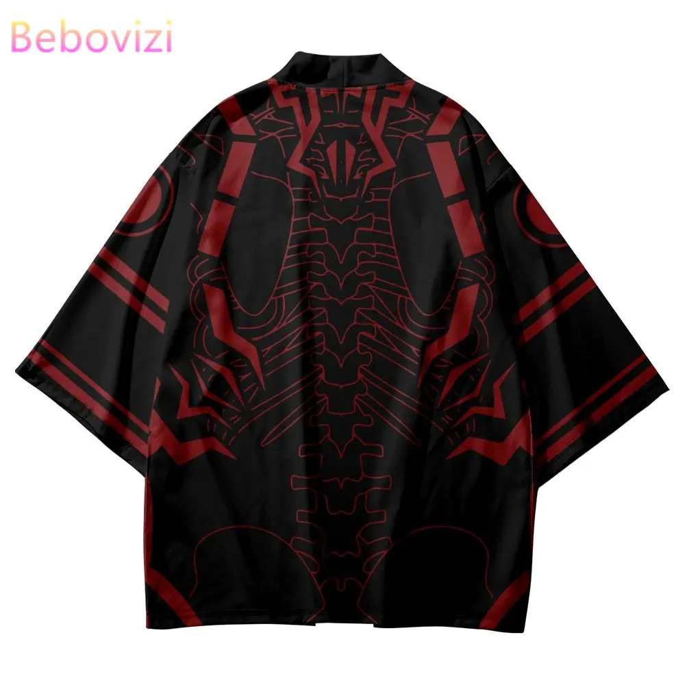 Japanese Fashion Skeleton Print Kimono Casual Beach Cardigan Tops Women Men Cosplay Haori Asian Clothing Plus Size japanese kimono japanese kimono cardigan