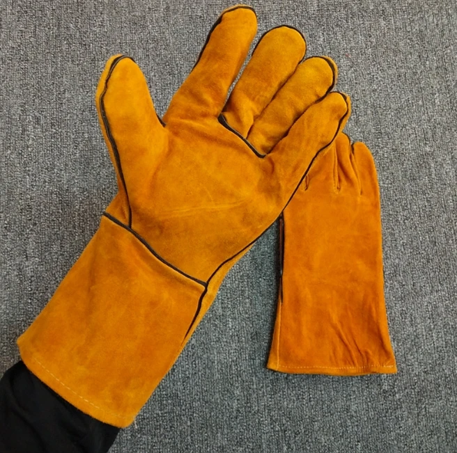 Welding Gloves Heat/Fire Resistant Gloves Durable Leather for BBQ,Oven