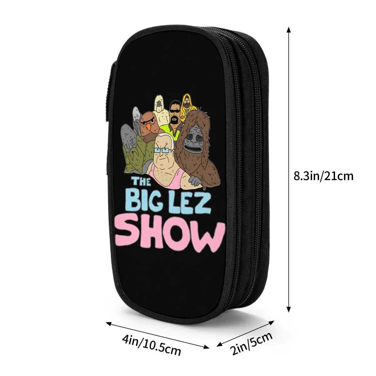The Big Lez Show 로고 연필 케이스 학생용 재미있는 펜 박스 가방 대형 수납 사무실 지퍼 연필 파우치