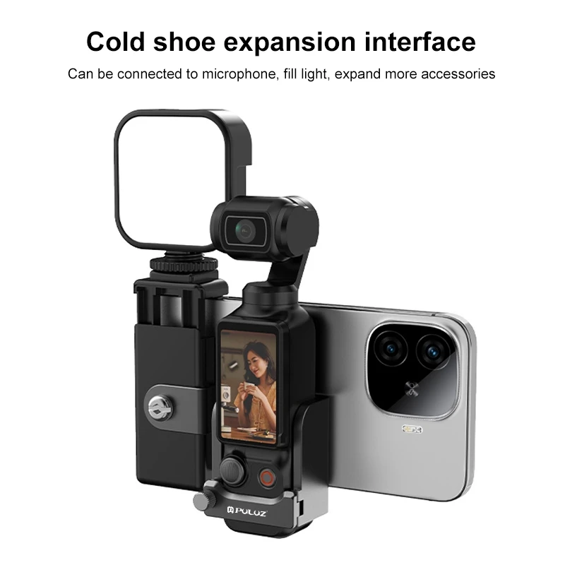 PULUZ Protective Frame Expansion Phone Clamp Adapter Bracket For DJI OSMO Pocket 3 Multifunction tripod mount adapter