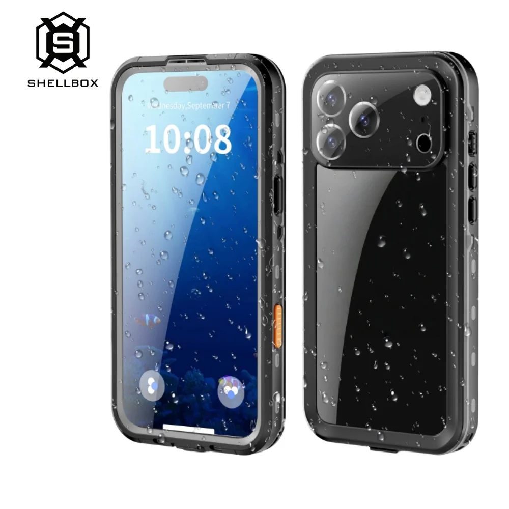 Shellbox – coque de téléphone étanche améliorée, pour iPhone 17 Pro Max/17 AIR/16/15/14/13/11/12/XR/XS360, couverture complète, Certification IP68