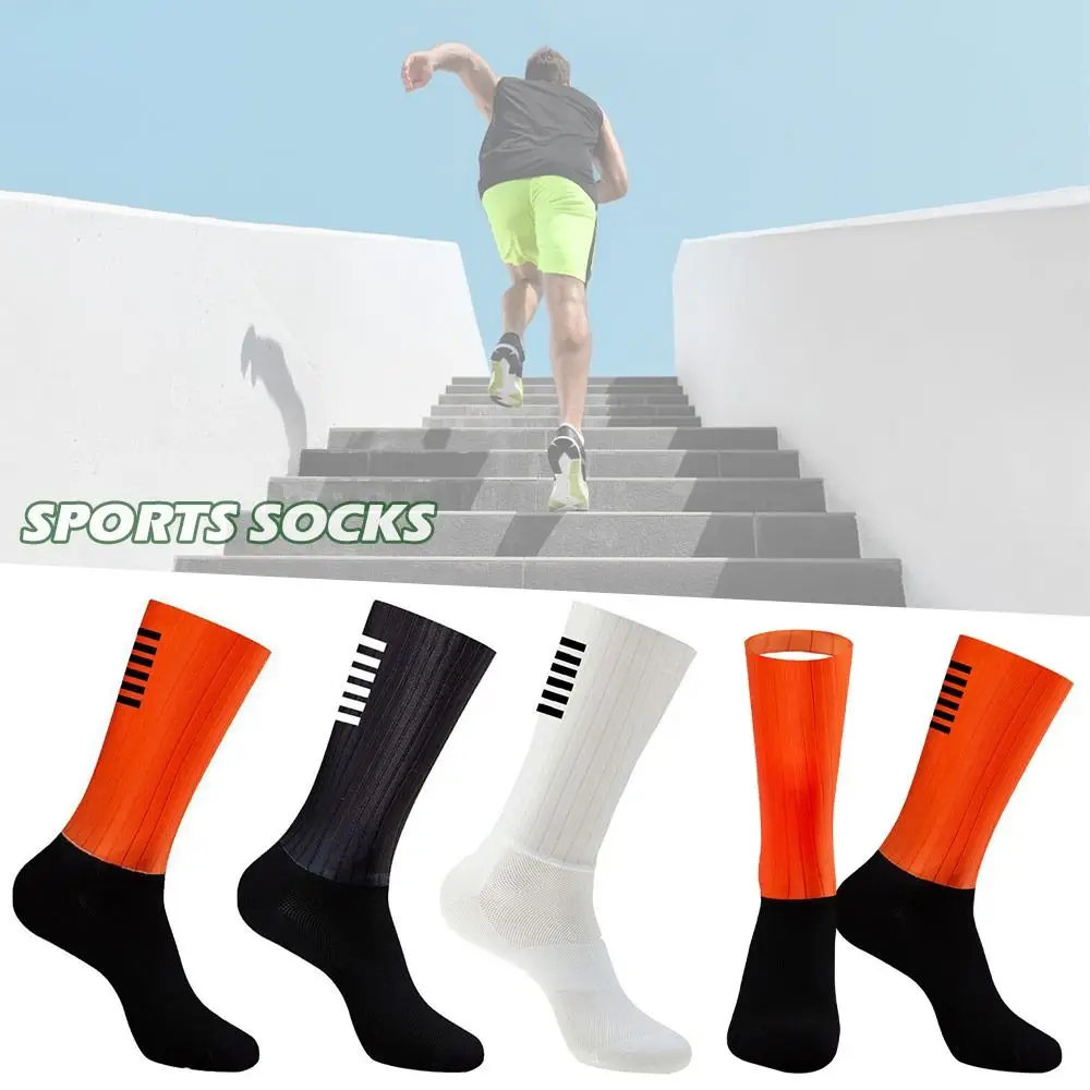 

Breathable Sports Socks Riding Sweat Absorption Anti Slip Whiteline Cycling Socks Medium Tube Summer Aero Socks