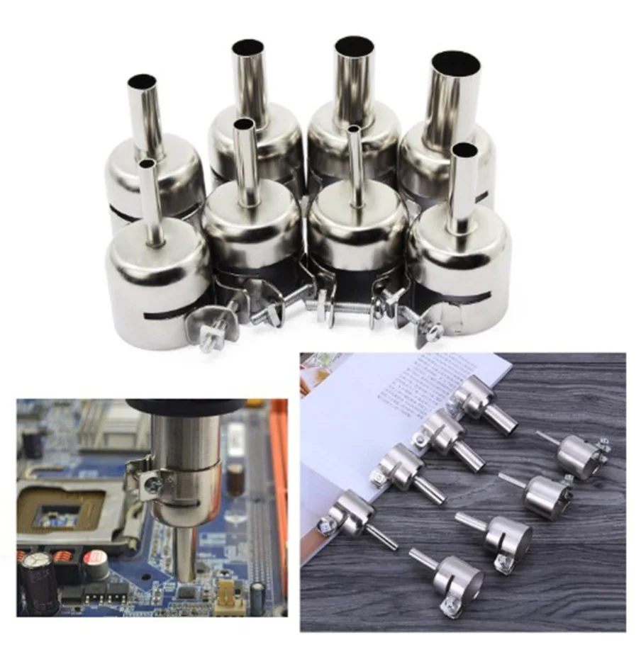 Hot air soldering nozzle 12PCS Universal Heat Nozzle 3-20mm Hot Air Heat Resisting Nozzles Tips Tool for 850 Series Hot Air Soldering Station