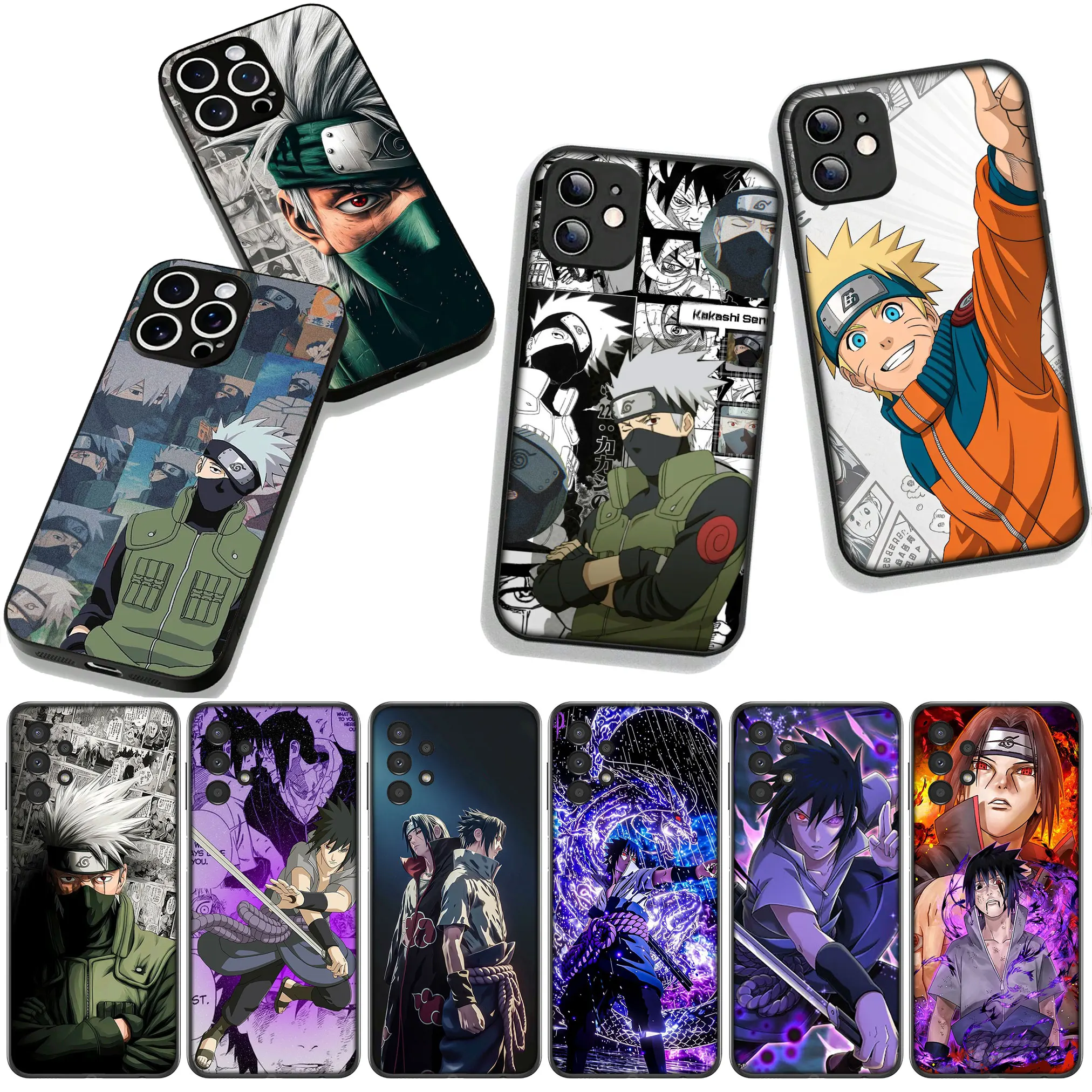 Kakashi, Naruto, Itachi, and Sasuke Decorative Phone Case