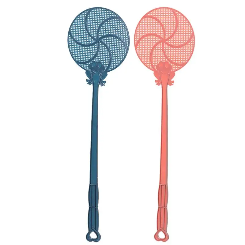 Fly Swatter for Indoors 2pcs Thicken Wall Mount Long Handle Wide Mesh for Balcony Patio Garage