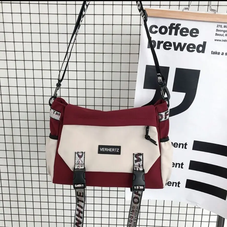 Harajuku Messenger Bag - Unisex Large Capacity Crossbody, Japanese style College Work Utility Shoulder Bag for Men Women