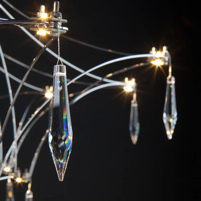 LED chandelier Clothing Store Nordic Postmodern Crystal Chandelier LED Stainless Steel Luxury Lamps Living Room Dining Table Firefly Luminaires ceiling chandelier