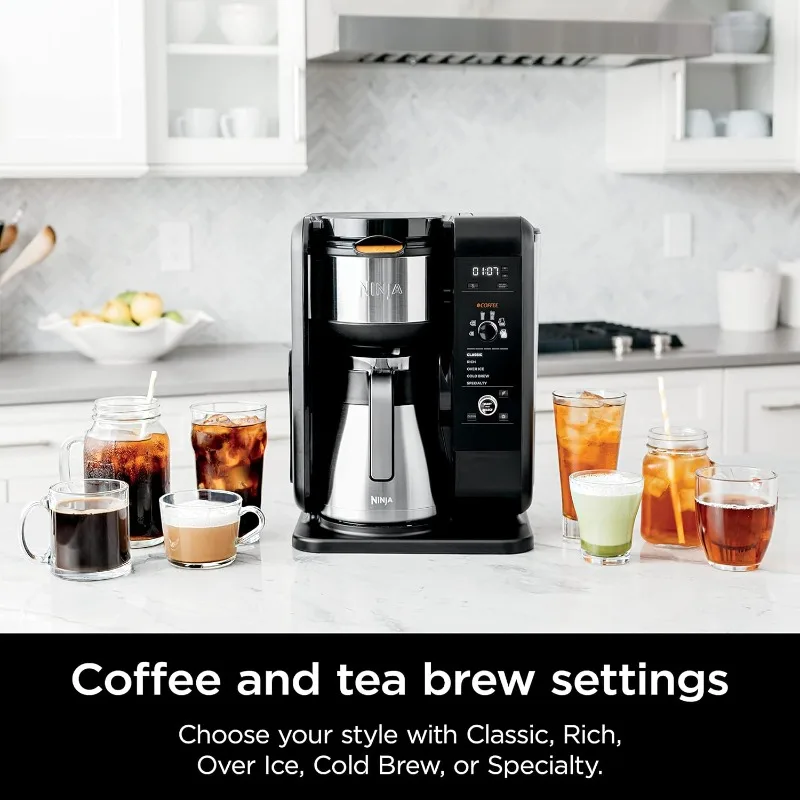 Ninja Hot and Cold Brewed System, Tea & Coffee Maker, with Auto-iQ, 6 Sizes, 5 Styles, 5 Tea Settings, 50 oz Thermal Carafe 2