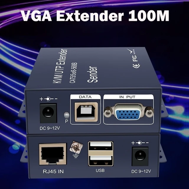 VGA/USB + Audio KVM Extender Kit via CAT5 (Transmitter & Remote)