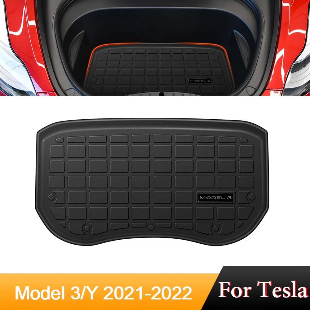 

New TPE Model3 2021 Car Front Rear Trunk Mat for Tesla Tray Waterproof Protective Pads Model Y Frunk Floor Mats Accessories 2023