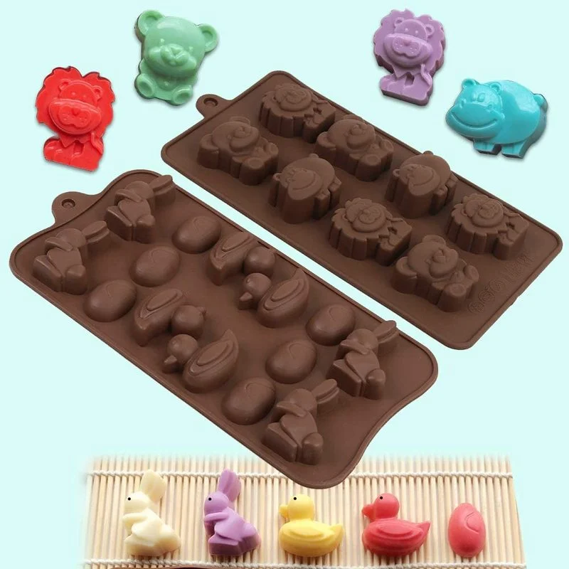 Gummy Bear Mold Silicone Chocolate Mold with Dropper DIY  Dinosaur/Bear/Heart and Mini Donuts Valentine's Day Party Baking Mold  Color: 1pc-shizi