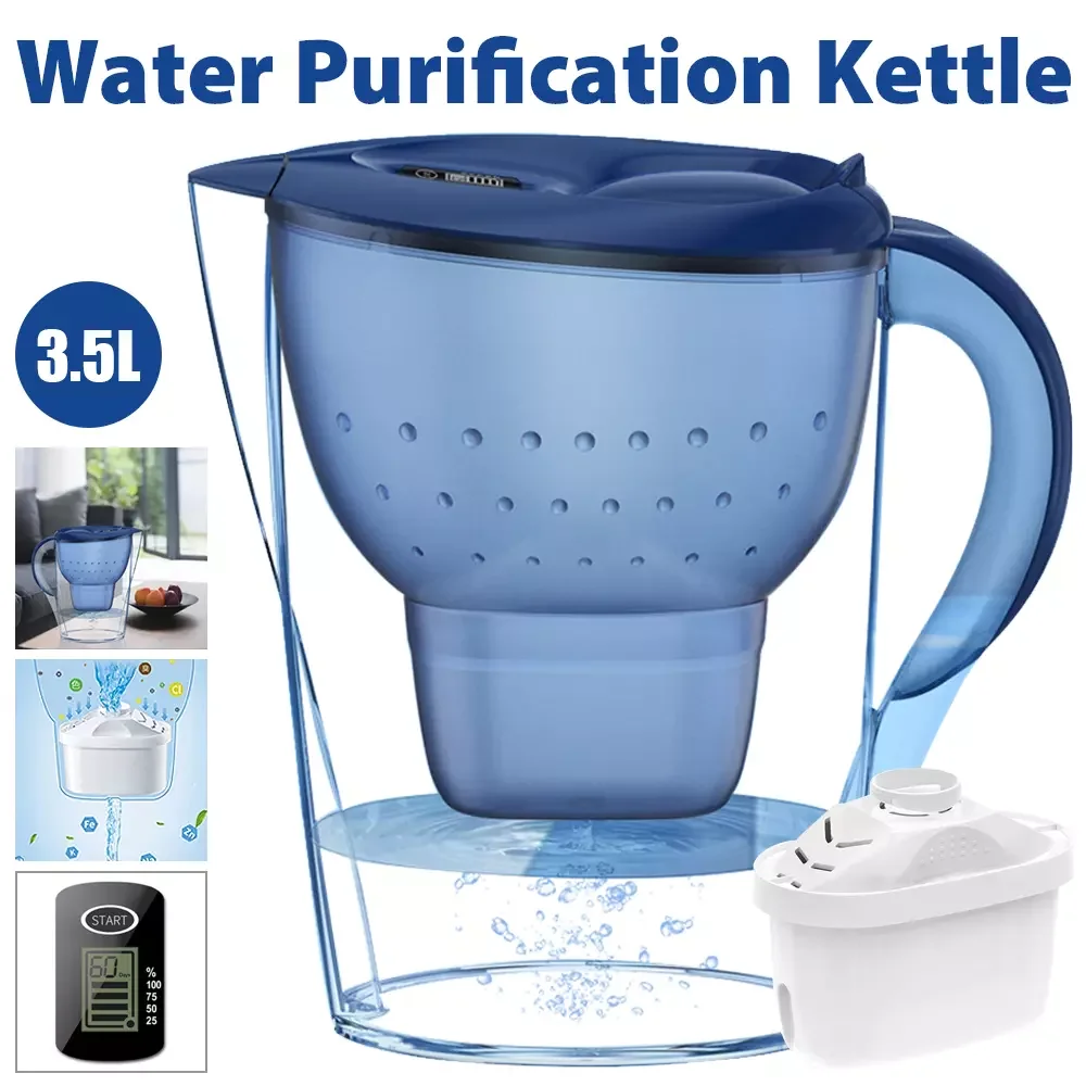 3,5L Tragbarer Haushaltswasserfilter-Kessel mit Filterelement Aktivkohlefiltertank Küchen-Wasserkessel – Detail 1
