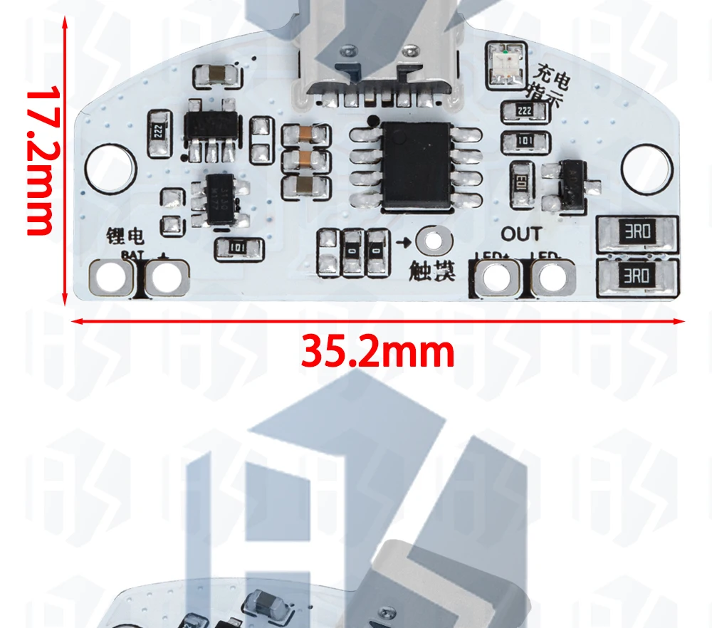 1~10PCS Typ-C Tischlampe Leiterplatte USB-Ladung Drei-Stufen-Stufenlose Dimmung LED-Touch-Kontrollmodul für kleine Nachtlampe – Detail 10