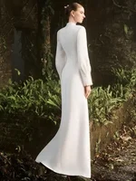 HIGH STREET Newest 2026 Designer Vestido Women's Diamonds Beaded Cape Sleeve Floor Length Maxi Long Dress - Image 2