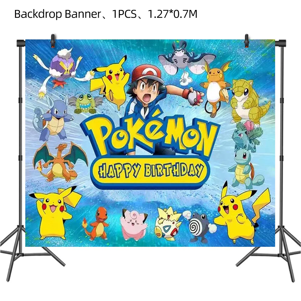 TAKARA TOMY Pikachu Pokemon Birthday Decoration Disposable Cutlery Cup Plate Napkin Tablecloth Bag Baby Shower Party Supplies