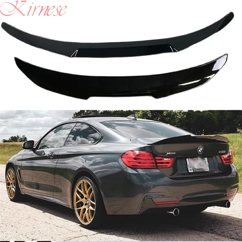 

For BMW 4 Series F32 F33 F36 2014-2020 Carbon Fiber Rear Bumper Lip Trunk Spoiler MP M4 PSM Style Wing Tail Kit Gloss Black