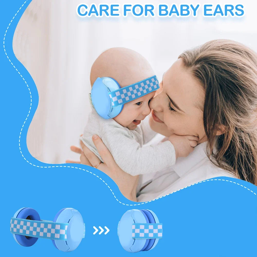 Baby Anti-Noise Earmuffs Elastic Strap Hearing Protection Safety Ear Muffs Kids Noise Cancelling Headphones Sleeping Child