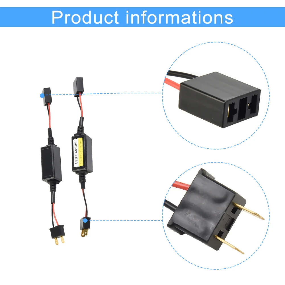 2pcs H7 Headlight LED Canbus Decoder Canceller Error Free Resistor Anti Flicker Adapter Warning Canceller For Car Headlight