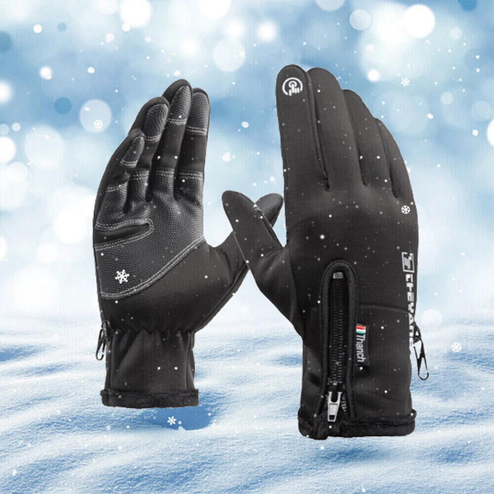 USB Winter Heating Gloves Thermal Waterproof Touch Screen Thermal Windproof Warm Gloves Cold Cycling Running Hiking Ski Gloves 4