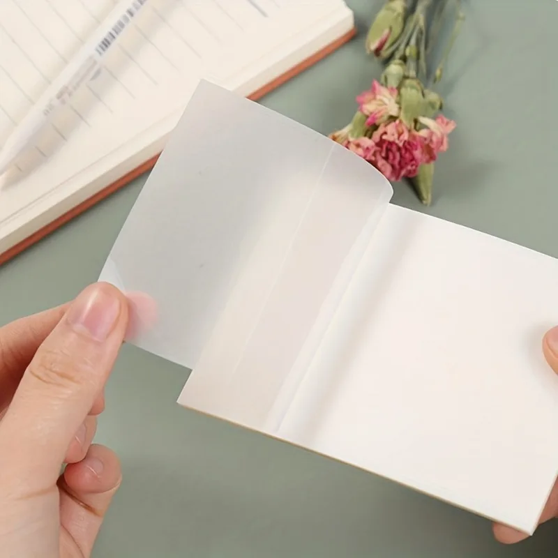 Transparent Waterproof Self-Adhesive Sticky Note Pads - 50 Sheets, Ideal