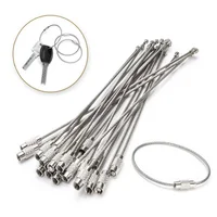 200pcs Stainless Steel Wire Ring/key Ring Wire Rope Wire Chain Key Chain Edc Accessories 1