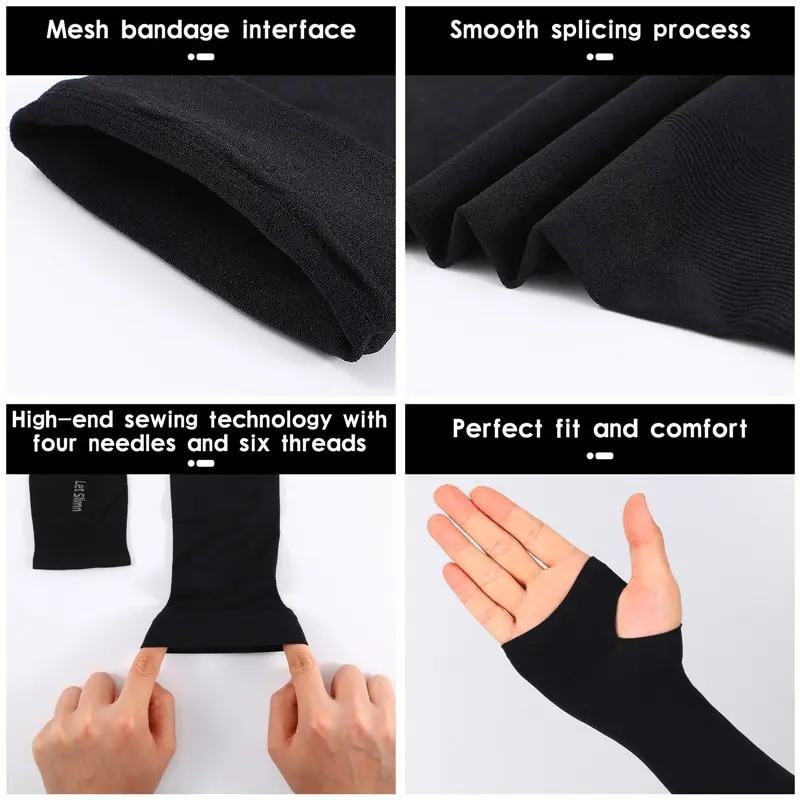 Finger Sleeves 1 Pair Summer Ice Cool High Elastic Elbow Spring Outdoor Riding Fingerless Fishing Custom Ice Silk