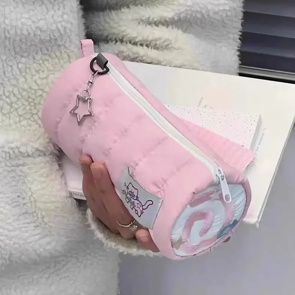 귀여운 핑크 케이크 필통 보관 가방, 화장품 가방, 학생 문구류, 학교 용품, 한국 문구류