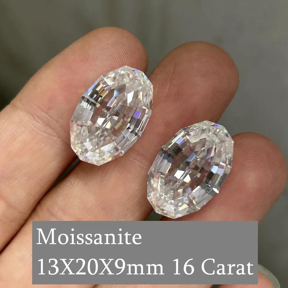 Meisidian-Oval Cut Moissanite D VVS1 Diamond for Jewelry Making, 16 Carat Moissanite