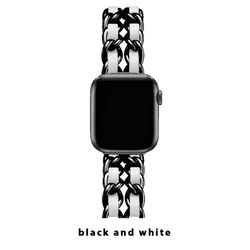 Elegant Metal & Leather Strap Bracelet for Women - Luxury Design (7 Black White)