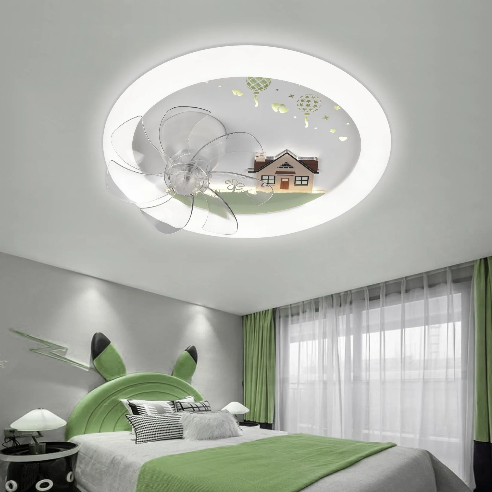 Modern Kids Room Ceiling Light Fan Creative children's room eye-protecting  ceiling lamp cute boys girls bedroom lamp decorations - AliExpress, image size:1645x1645