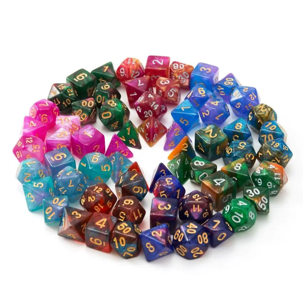 Multifaceted Digital Dice Set Acrylic Table Game Opaque Polyhedral Dices For DND Dice Tabletop Role-Playing Game Gift 7Pcs/set acrylic dice game dice dice set