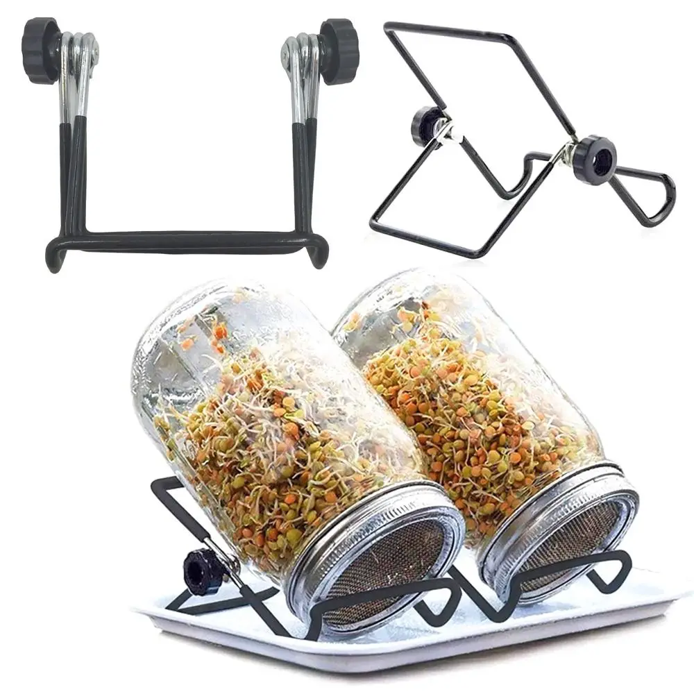 2pcs Foldable Anti Slip Tablet Phone Support Kitchen Tool Scaffold Rack Shelf Sprouting Bracket Mason Stand Jar Holder