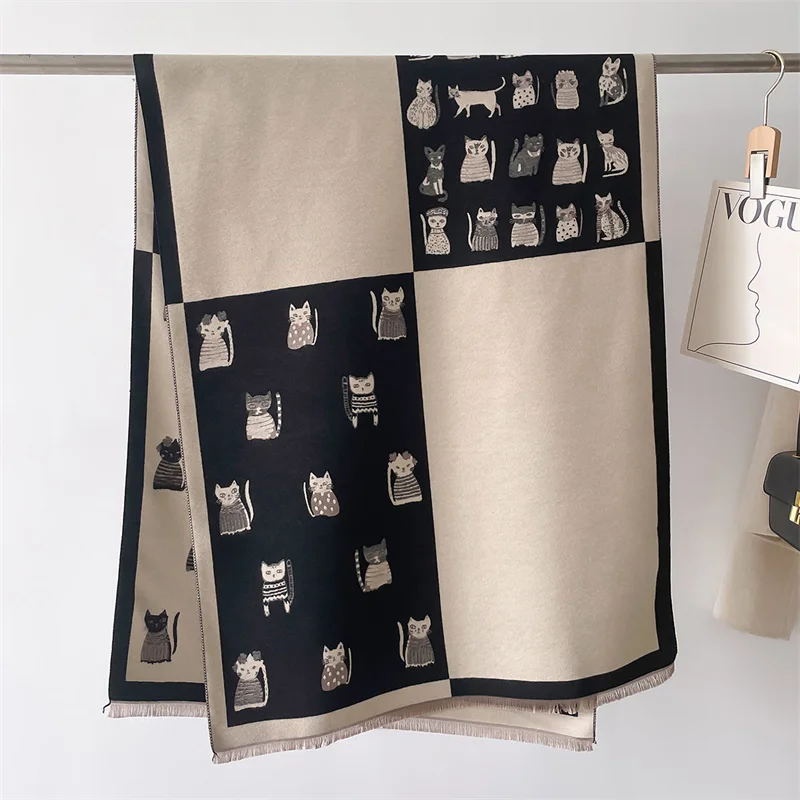 Luxe merk herfst kasjmier pashmina sjaal dames wrap warme winter sjaals ontwerp print vrouwelijke foulard hijab stola's sjaal – koop de beste producten in de online winkel